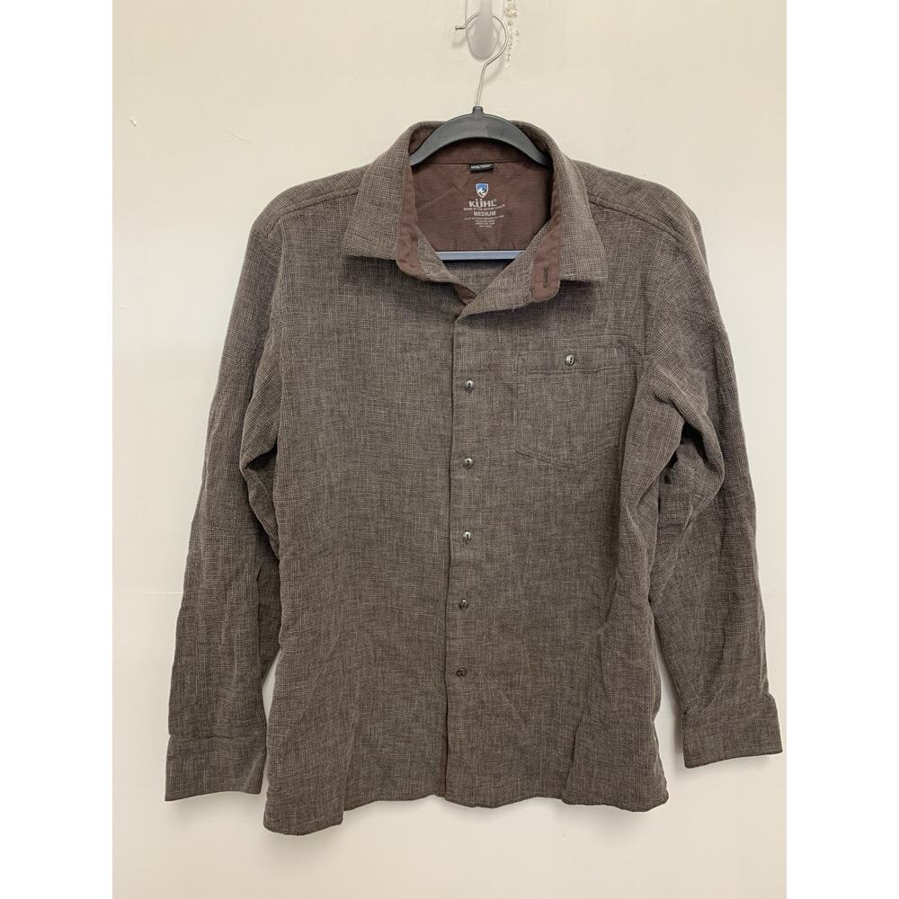 Kuhl Men's Long Sleeve Casual Button-Down Shirt in Brown